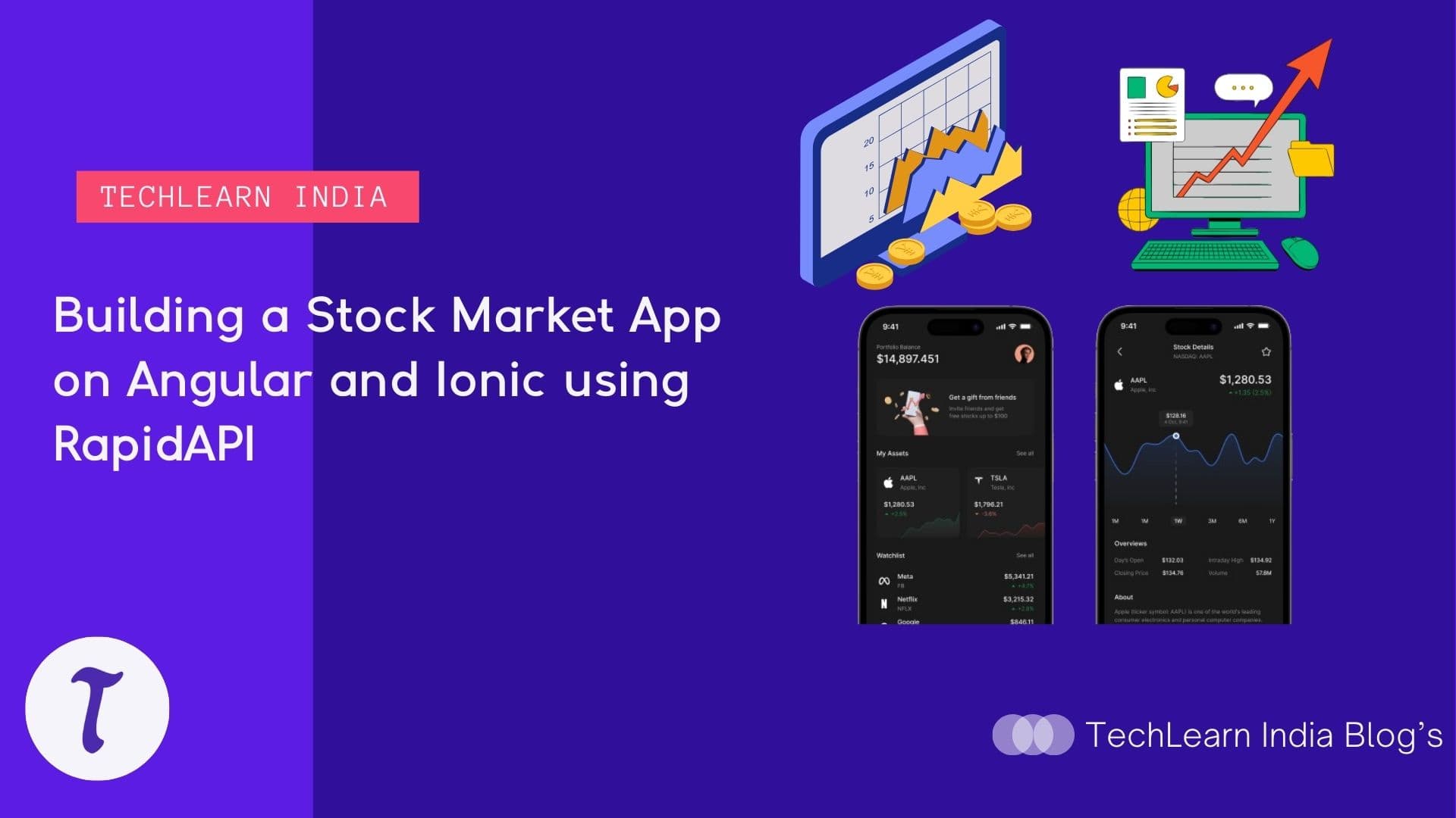 Building a Stock Market App with TechLearn India on Angular and Ionic using RapidAPI
